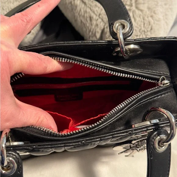 Dior Black Quilted Leather Satchel with Silver Hardware - Picture 2 of 3